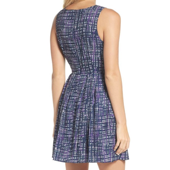 FELICITY & COCO LOLKA MULTI COLOR FIT AND FLARE DRESS SIZE L LIKE NEW - Picture 2 of 5